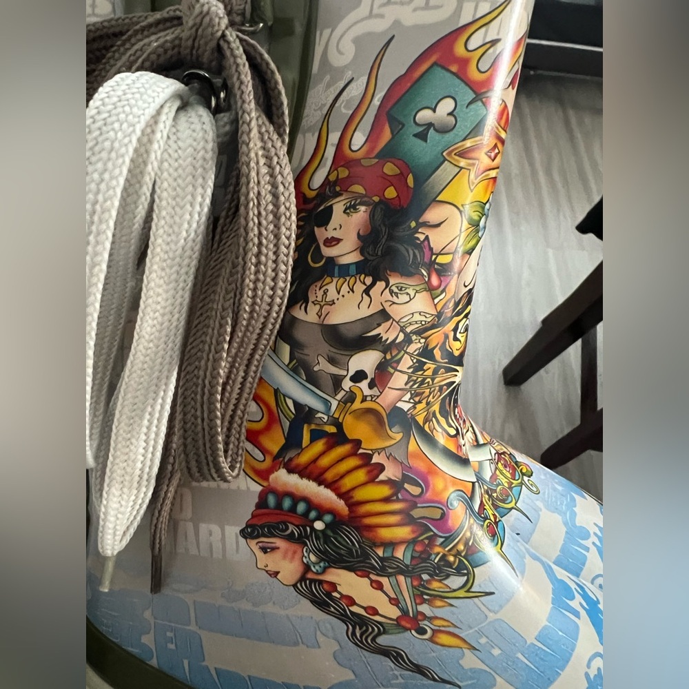 Ed Hardy Kids Rain & Snow Boots - Green, Blue, White - Picture 12 of 14
